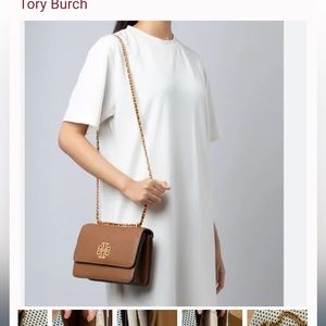 Tory Burch Britten Small Flap Bag- Moose/Brown NEW- no tags